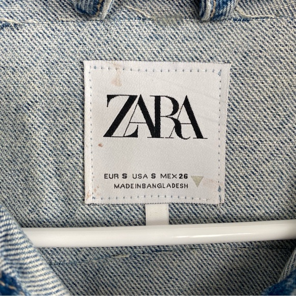 NWOT Zara Wide leg Cutout Denim Jumpsuit 26 - Picture 10 of 11